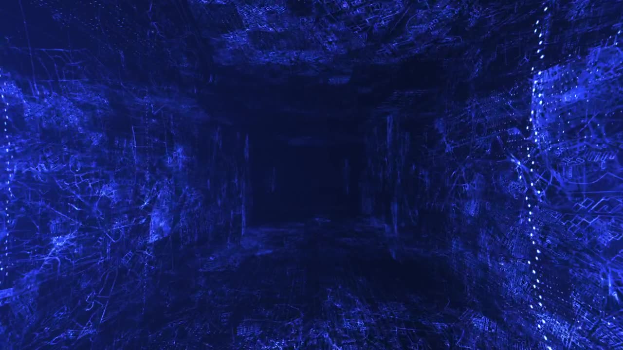 Stock Video Flying In A Virtual Tunnel With Blue Walls Loop Video Live Wallpaper For PC
