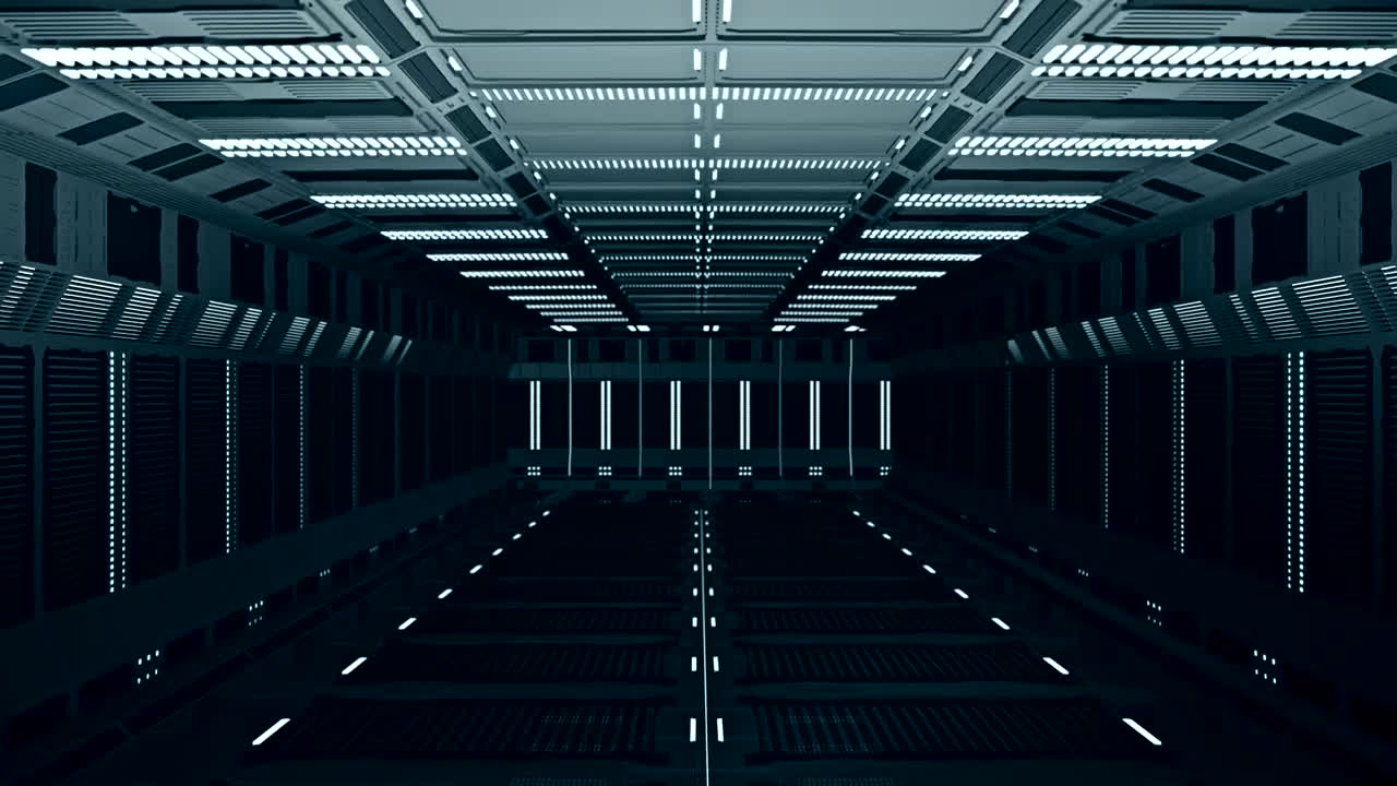 Stock Video Flying Down The Corridor Of A Futuristic Spaceship Live Wallpaper For PC