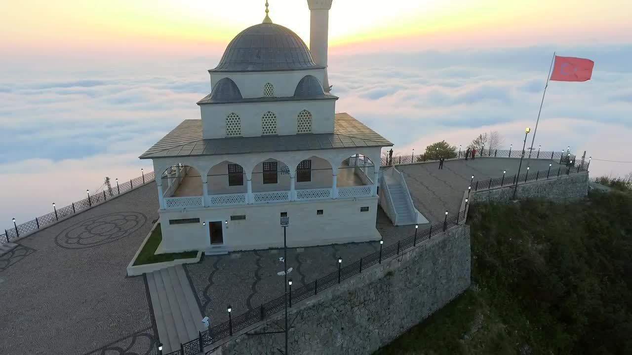 Stock Video Flying Away From The Mosque In The Mountain Live Wallpaper For PC