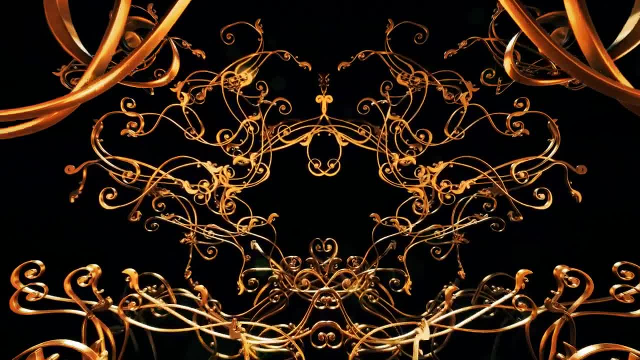 Stock Video Flying Among Classic Golden Figures Live Wallpaper For PC