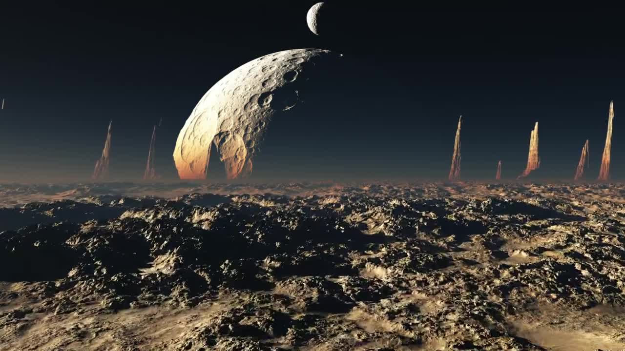 Stock Video Flying Across The Surface Of A Rocky Planet Live Wallpaper For PC