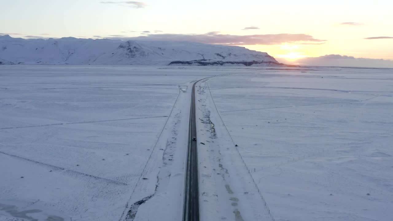 Stock Video Flying Above A Road In A Snowy Environment Live Wallpaper For PC