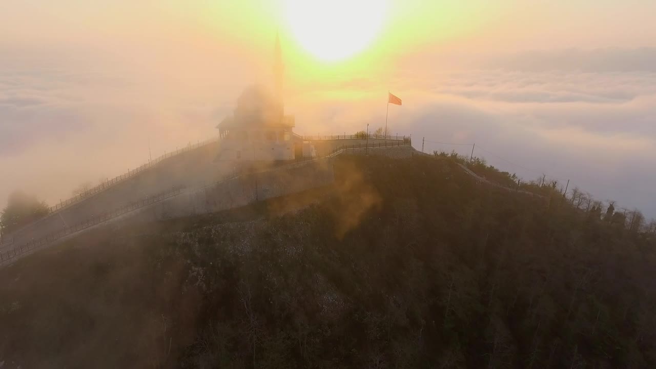 Stock Video Fly Through The Fog To The Mosque Live Wallpaper For PC