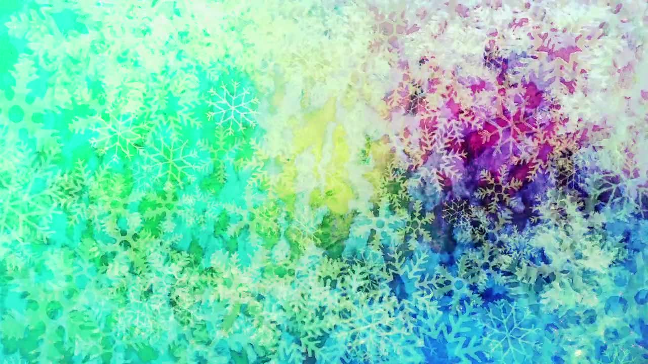 Stock Video Fluid Colored Snowflakes Animation Live Wallpaper For PC