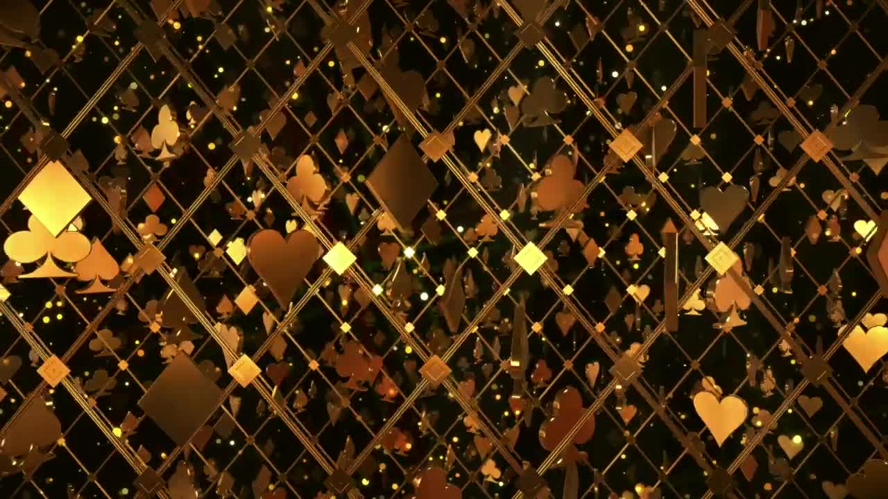 Stock Video Floating Golden Poker Figures Casino Vip Concept Live Wallpaper For PC