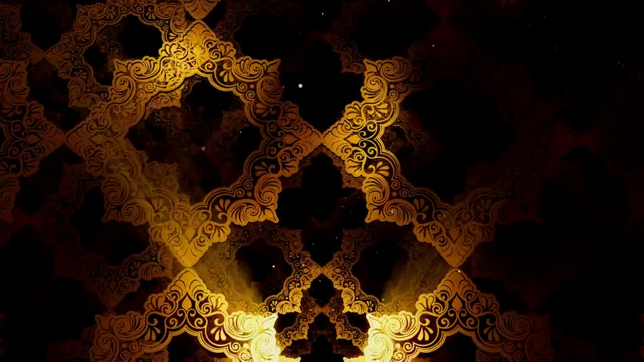Stock Video Floating Golden Figures With Islamic Style Live Wallpaper For PC