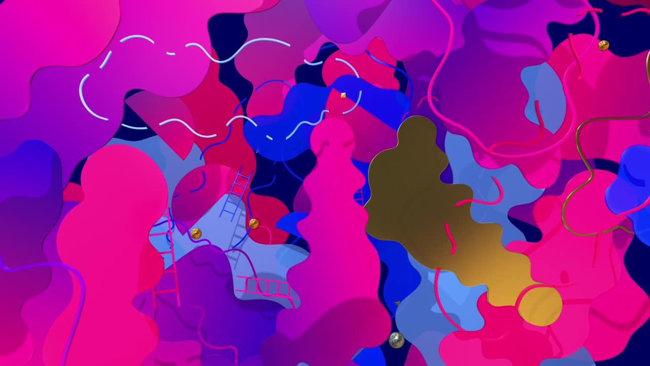 Stock Video Floating Colored Cloud Shaped Surfaces Live Wallpaper For PC