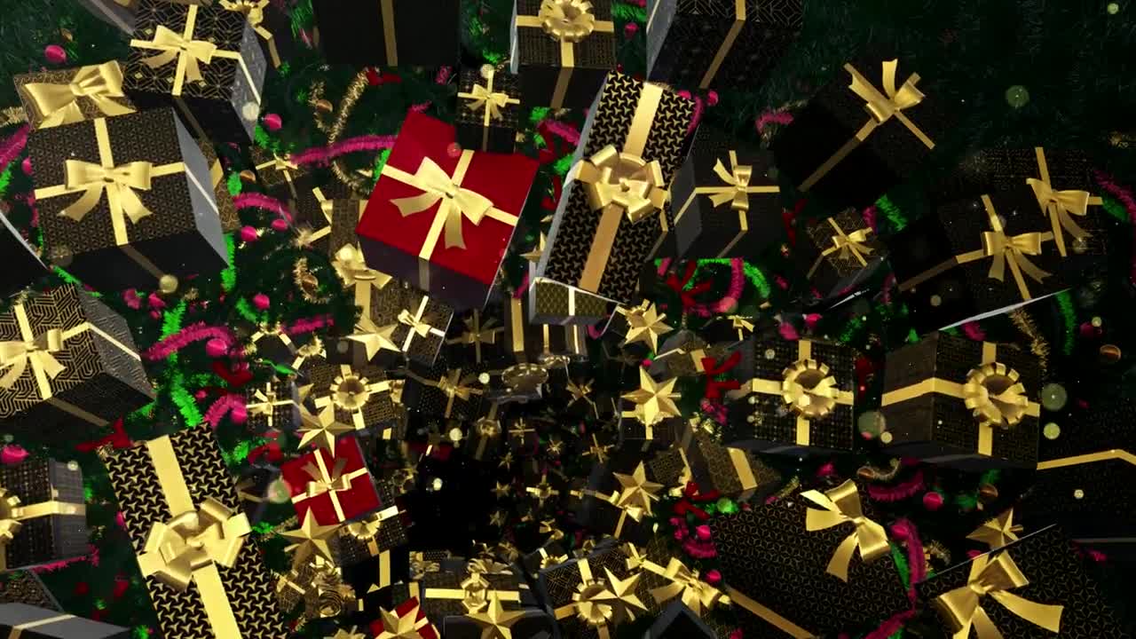 Stock Video Floating Christmas Gifts Background Video Live Wallpaper For PC