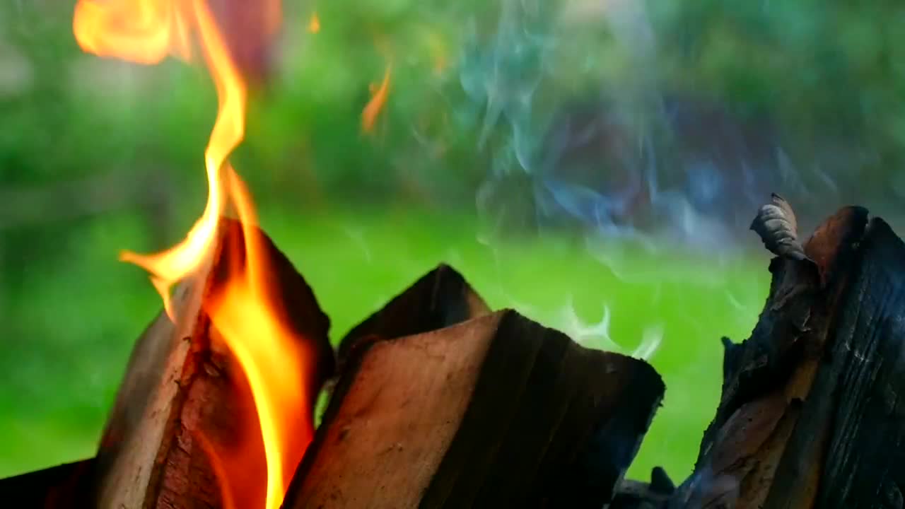 Stock Video Flames Burning Wood Chunks Live Wallpaper For PC
