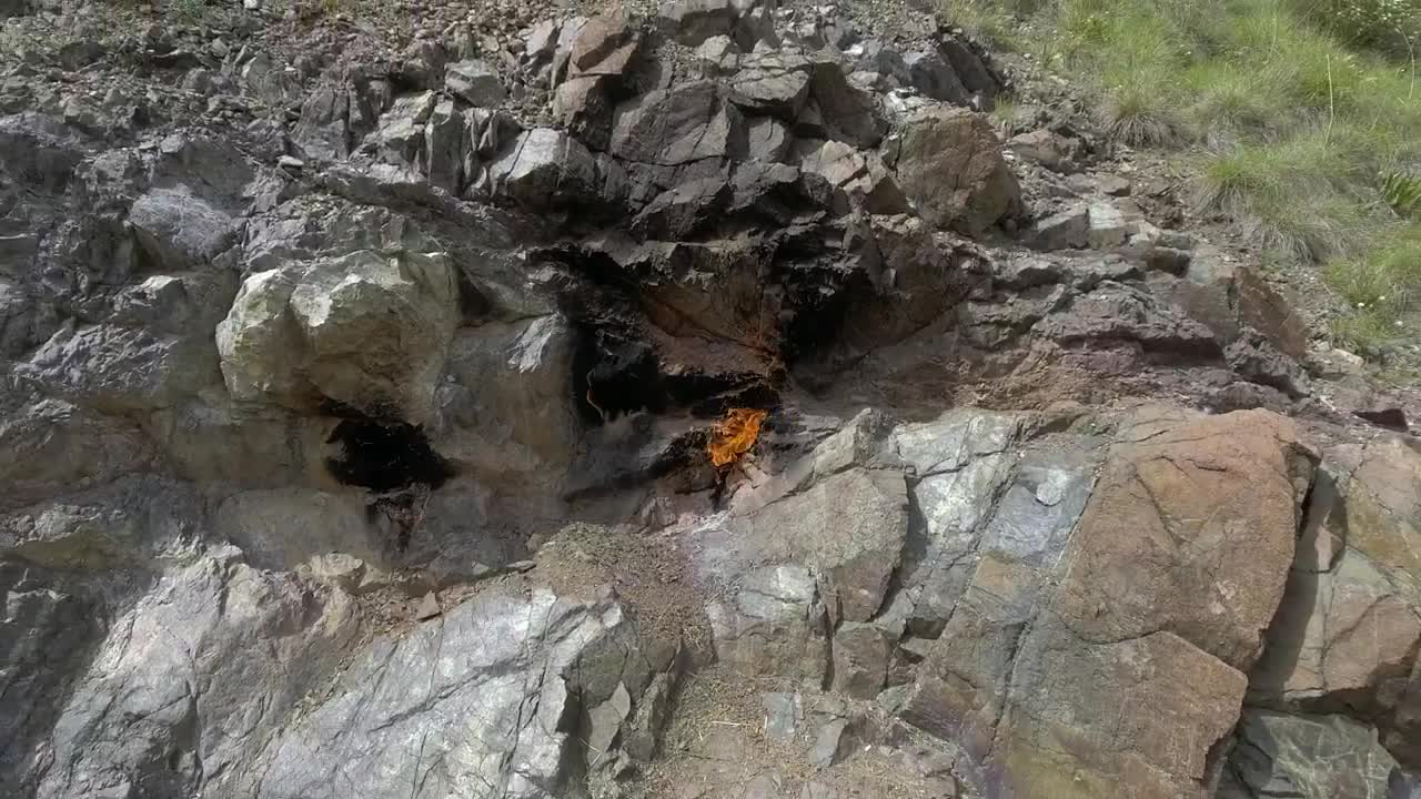 Stock Video Flames Burning In The Rocks Of The Mountain Live Wallpaper For PC