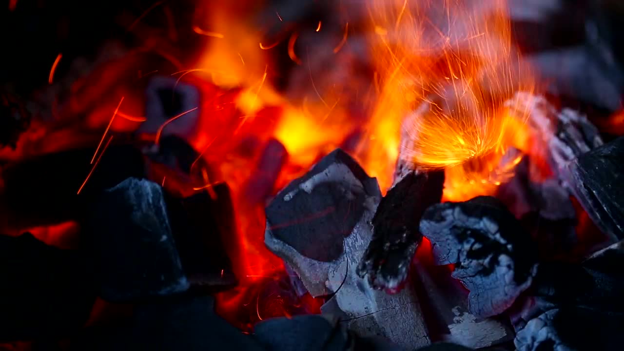 Stock Video Flames And Charcoal In A Bonfire Live Wallpaper For PC
