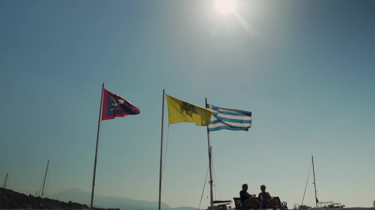 Stock Video Flags Flying In Front Of A Stone Wharf Live Wallpaper For PC