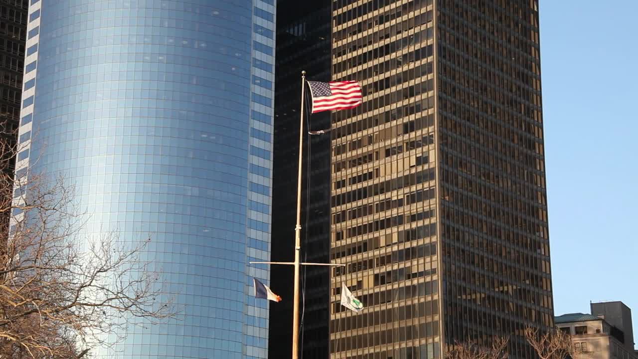 Stock Video Flags Flying In Downtown Manhattan Live Wallpaper For PC