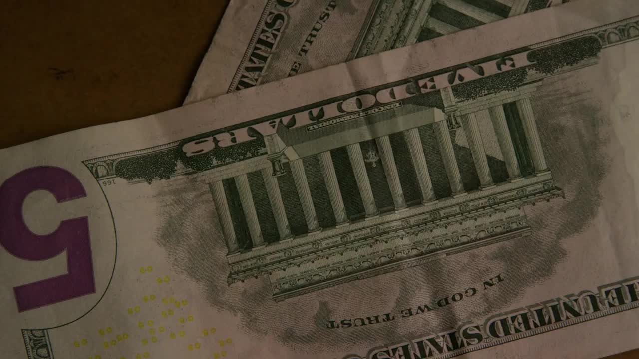 Stock Video Five Dollar Bills Pulling Into The Table Live Wallpaper For PC