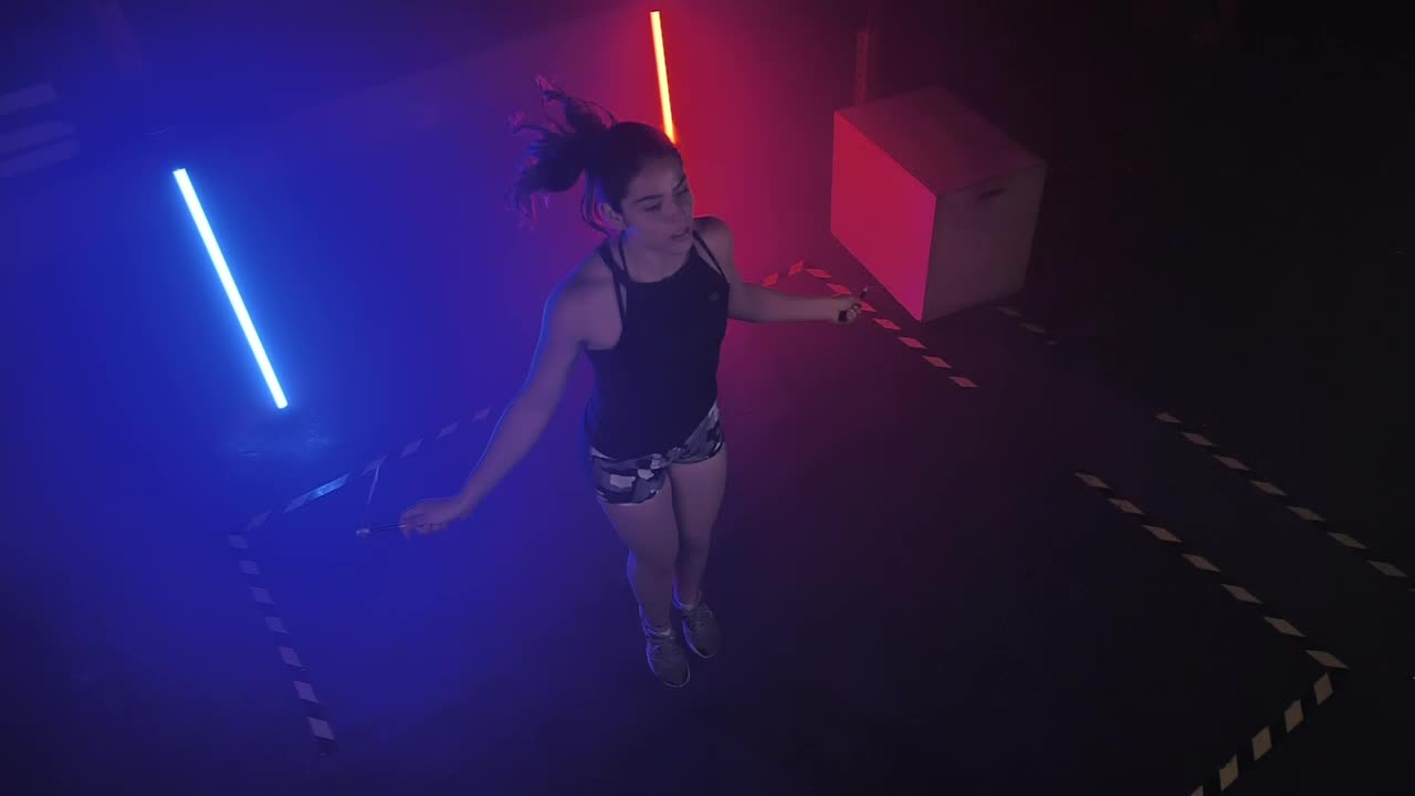 Stock Video Fitness Young Woman Skipping Rope Live Wallpaper For PC