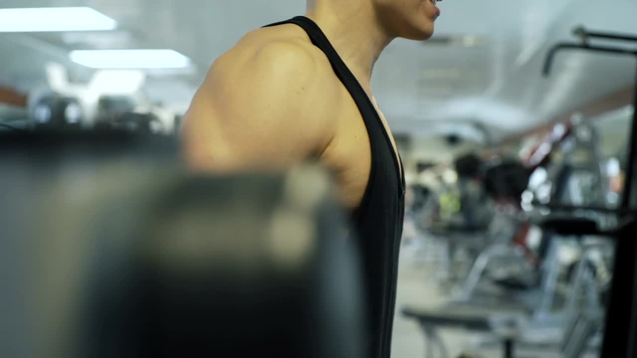 Stock Video Fitness Man Lifting Weights At The Gym Live Wallpaper For PC