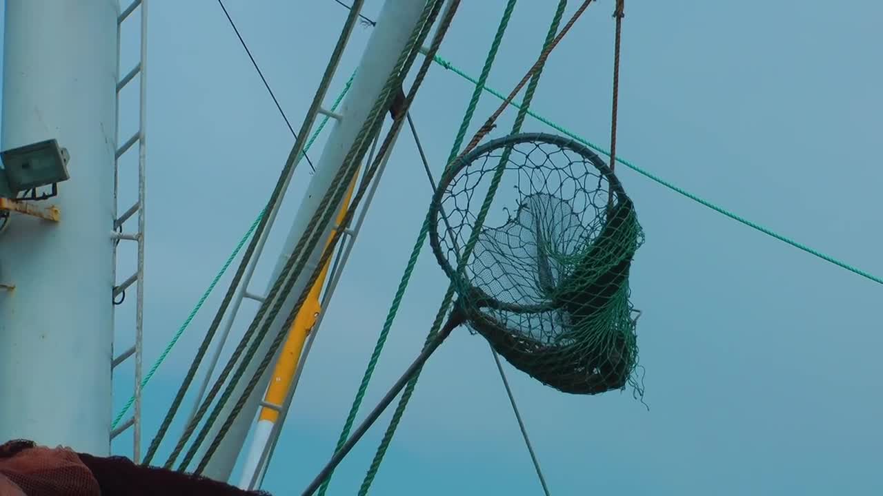 Stock Video Fishing Net On An Anchored Boat Live Wallpaper For PC