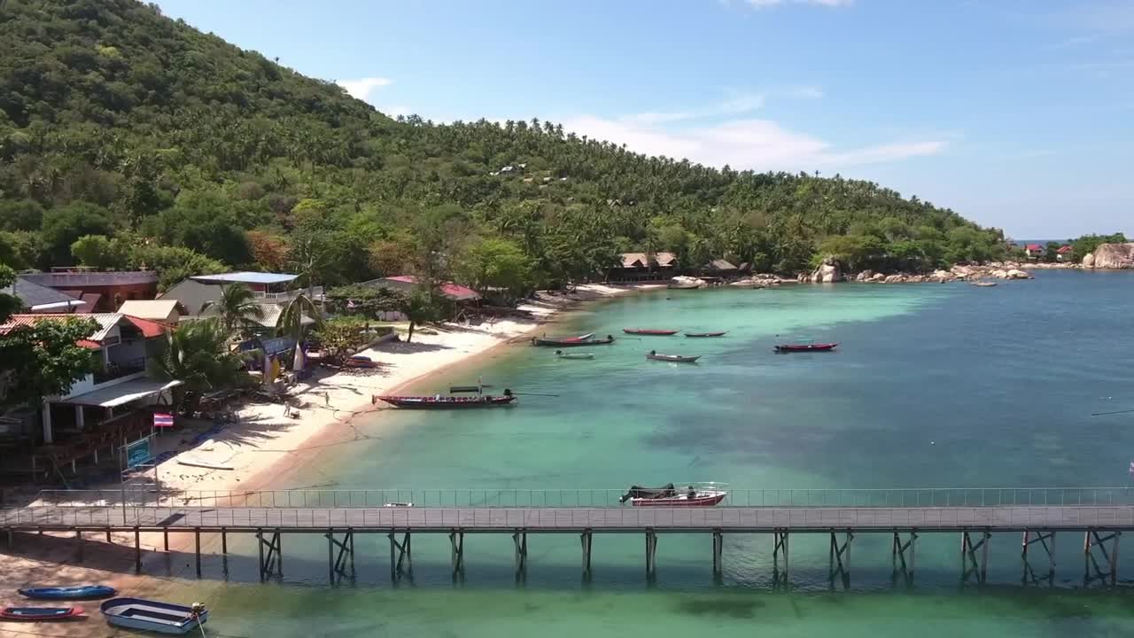 Stock Video Fishing Boats On A Tourist Beach Live Wallpaper For PC
