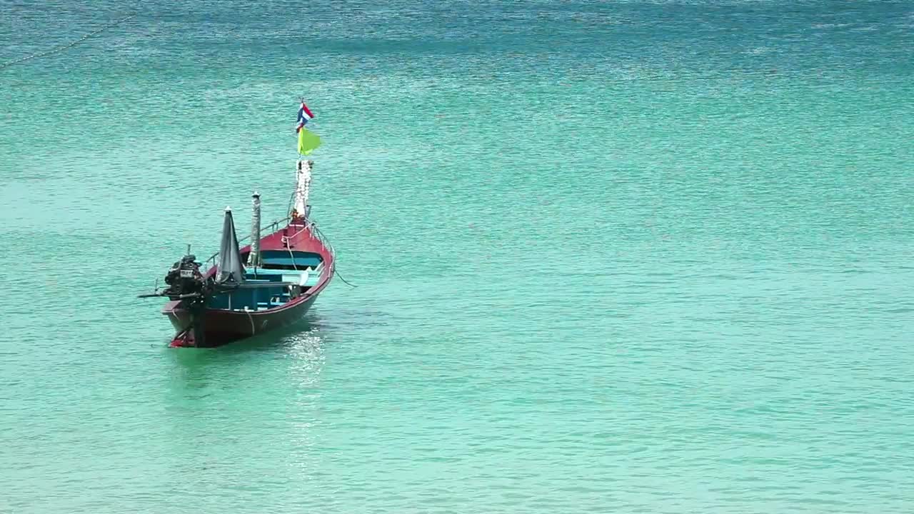 Stock Video Fishing Boat At The Sea During The Day Live Wallpaper For PC