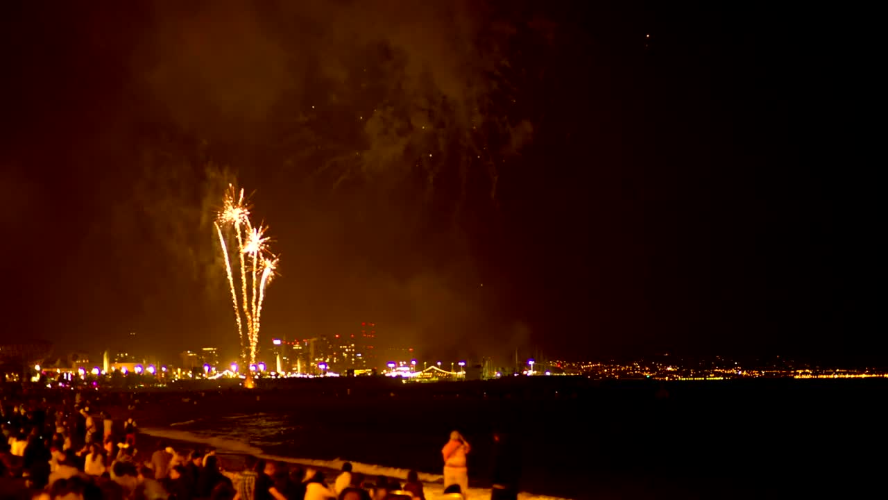 Stock Video Fireworks In The Beach Live Wallpaper For PC