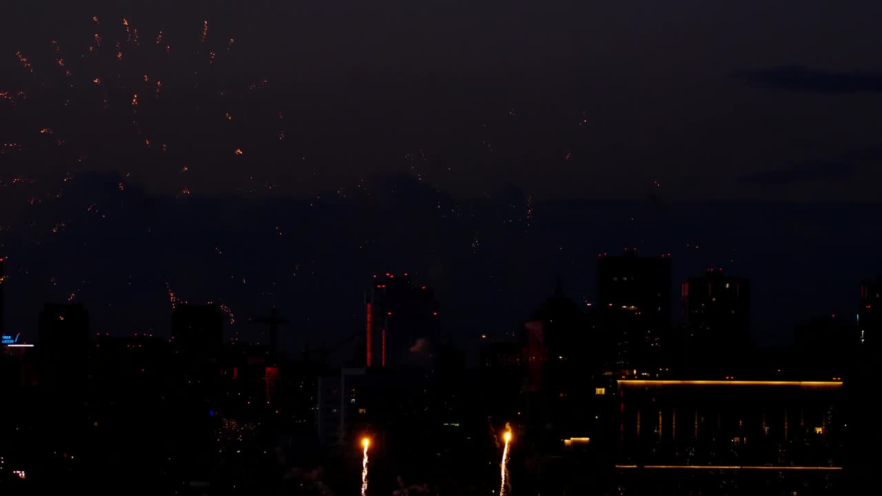 Stock Video Fireworks Iluminate The City Night Live Wallpaper For PC
