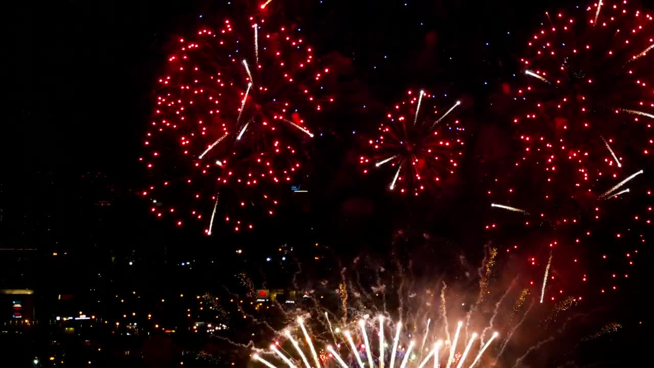 Stock Video Fireworks Illuminate The Sky With A Colorful Explosion Live Wallpaper For PC