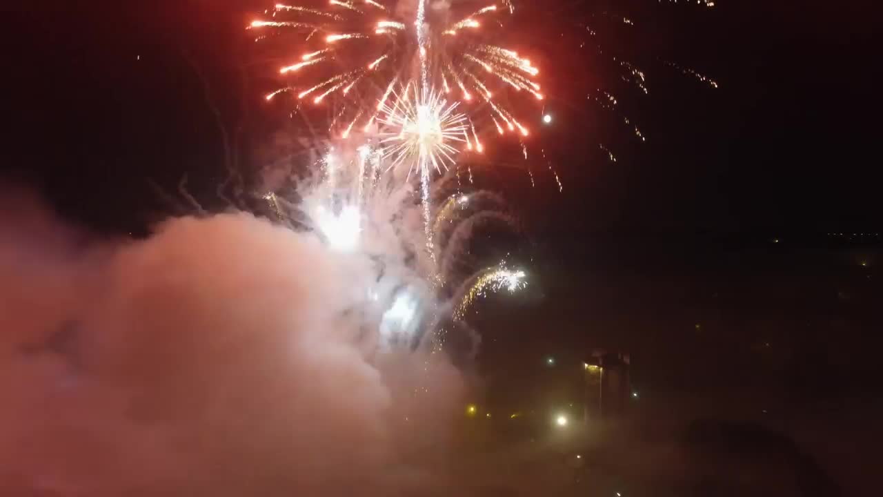 Stock Video Firework Display Late At Night Live Wallpaper For PC