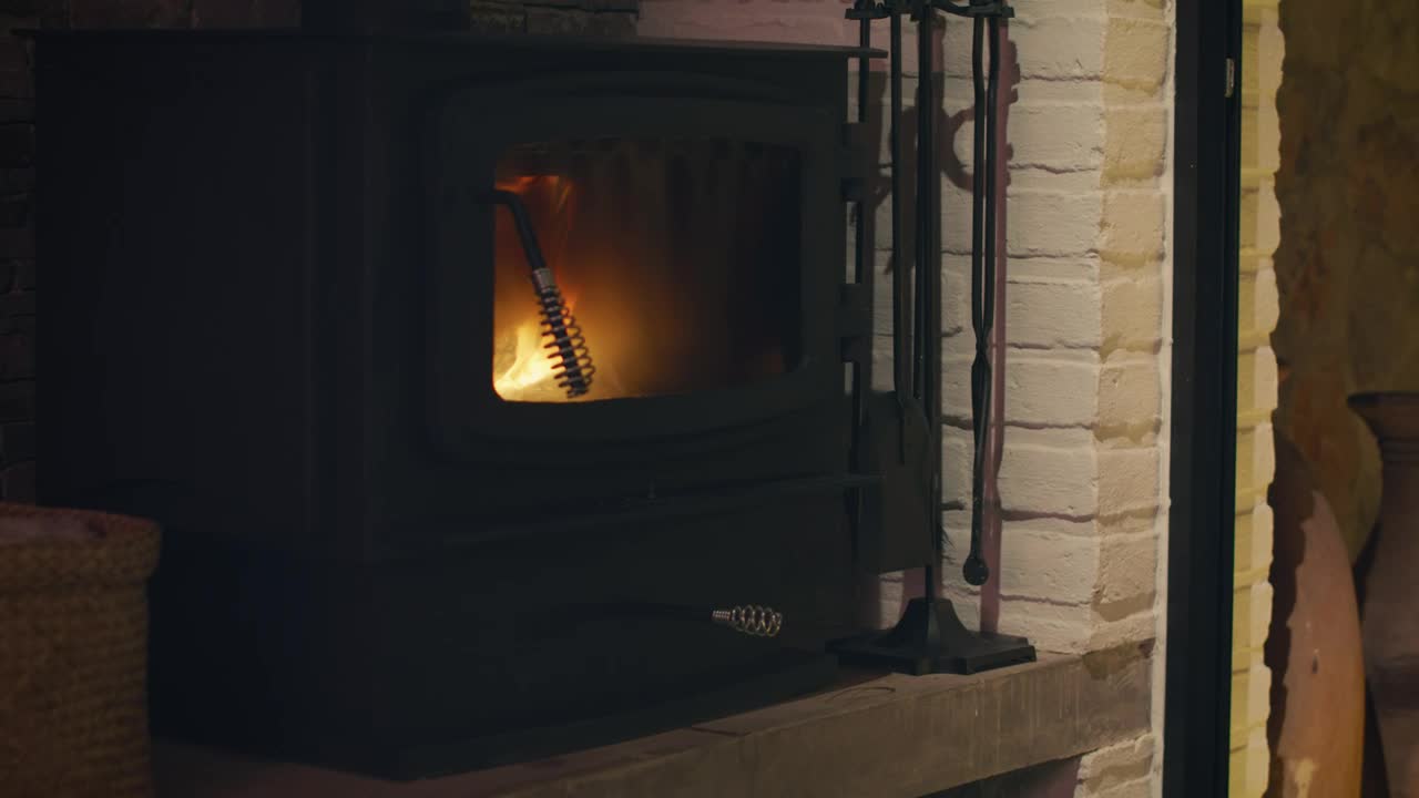 Stock Video Fireplace Heater Lit Inside A House Live Wallpaper For PC