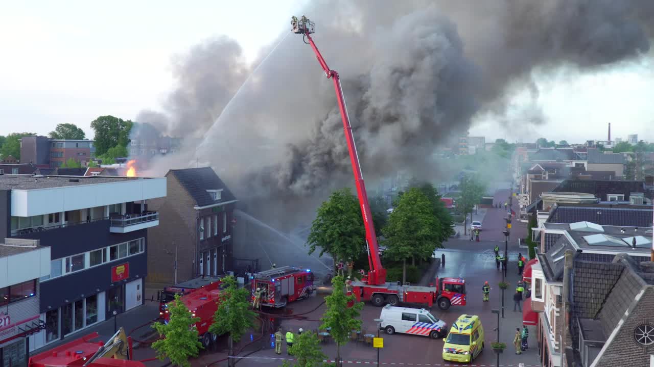 Stock Video Firefighters Putting Out A Big Fire Live Wallpaper For PC