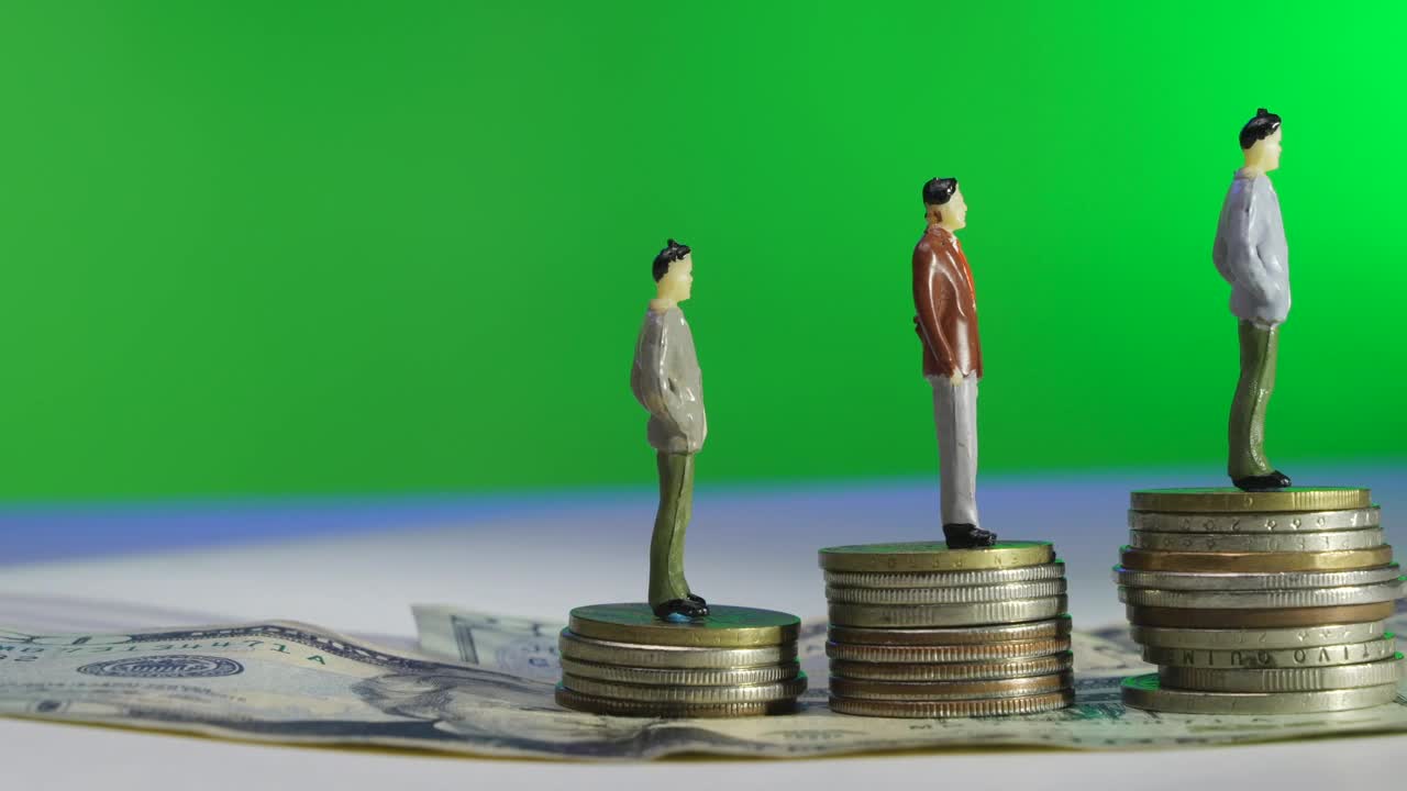 Stock Video Figures Standing On Stacked Coins Live Wallpaper For PC