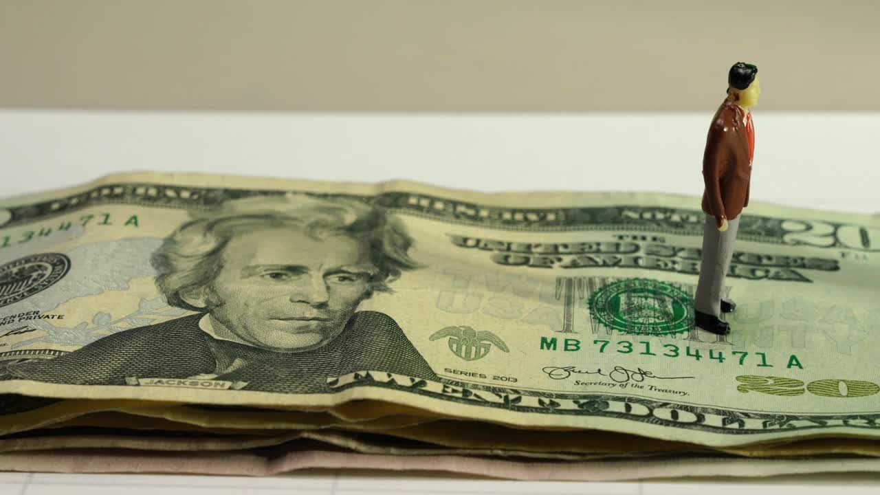 Stock Video Figure Standing On The Dollar Live Wallpaper For PC