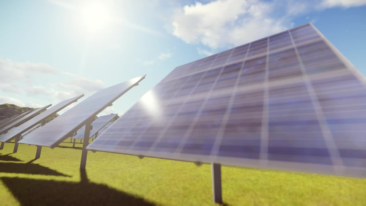 Stock Video Field Covered By Computer Generated Solar Panels Live Wallpaper For PC
