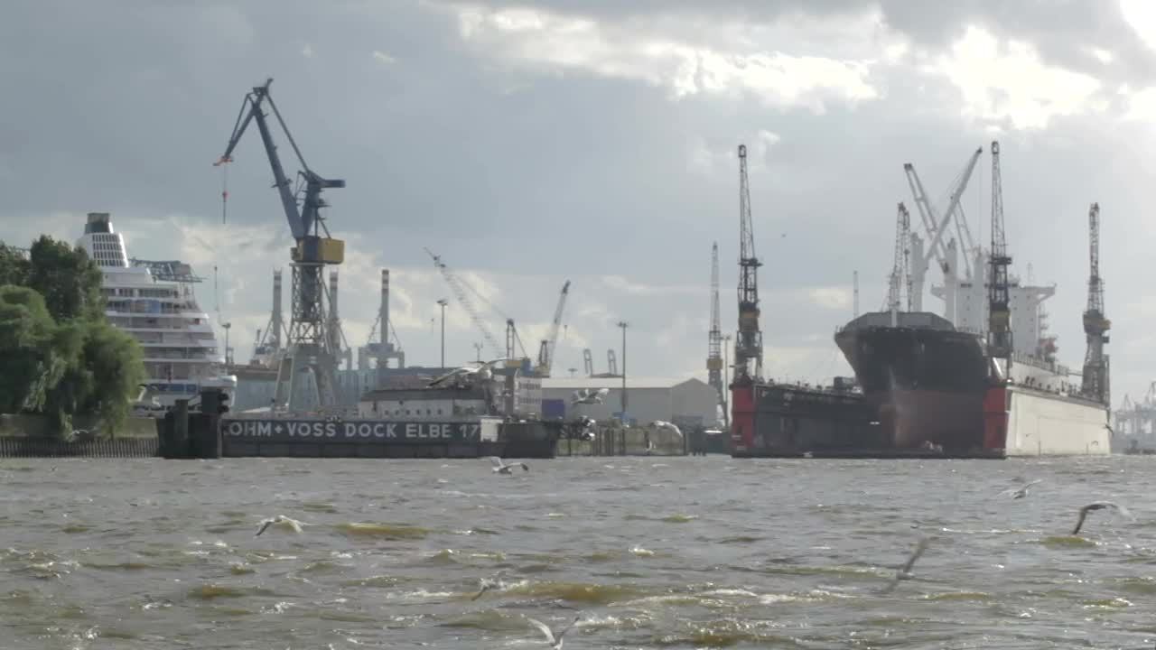 Stock Video Ferry Heading Through A Port In Hamburg Live Wallpaper For PC