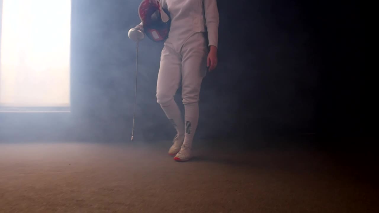 Stock Video Fencer Walking Slowly Before A Combat Live Wallpaper For PC