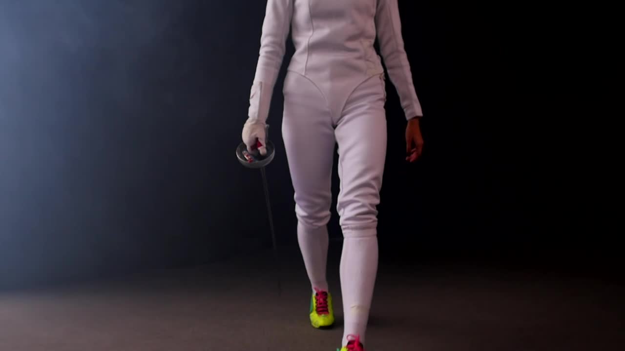 Stock Video Fencer Walking In A Dark And Smoky Place Live Wallpaper For PC
