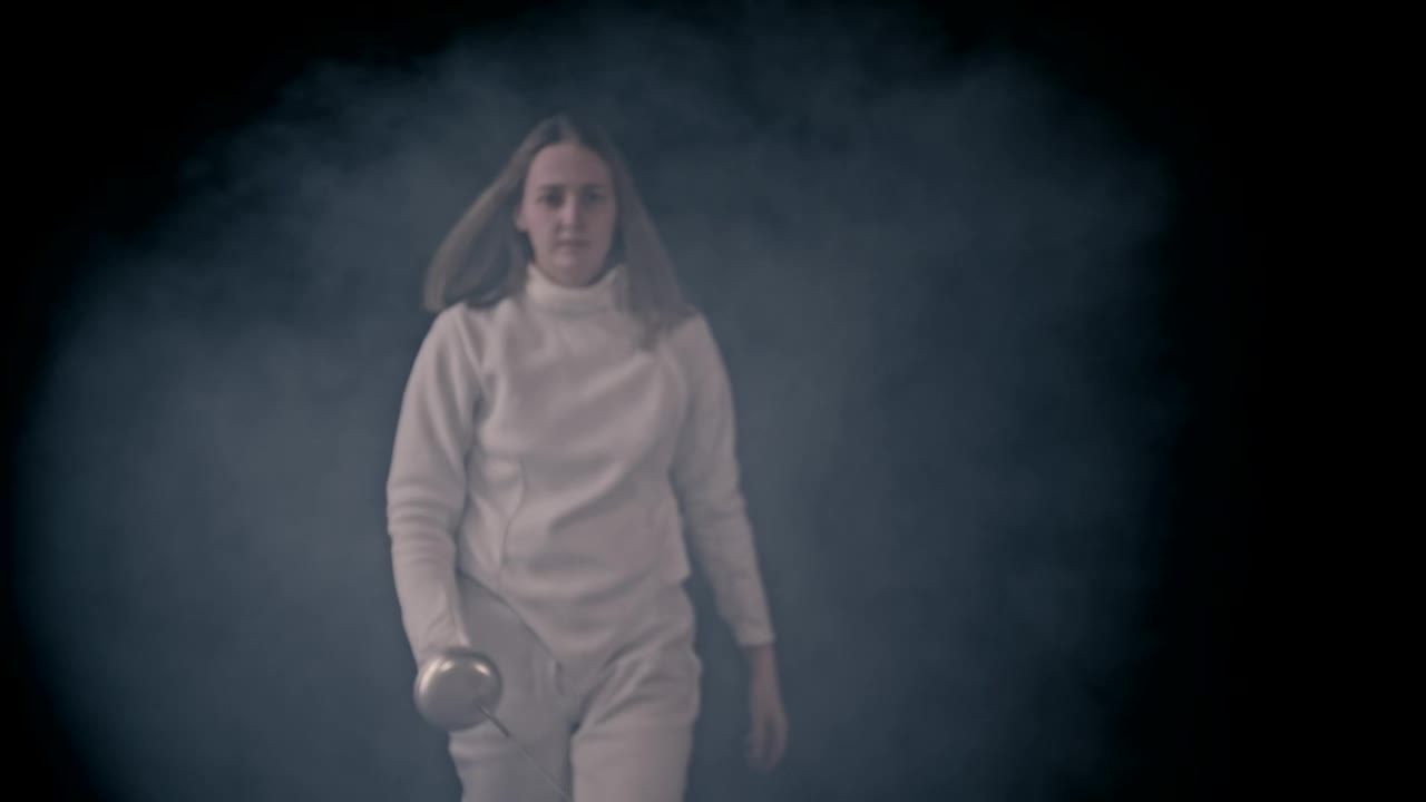 Stock Video Fencer Coming Head On Through Smoke To Fight Live Wallpaper For PC