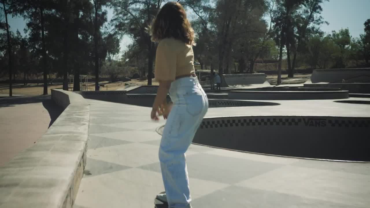 Stock Video Female Skater Practicing Skateboarding Live Wallpaper For PC