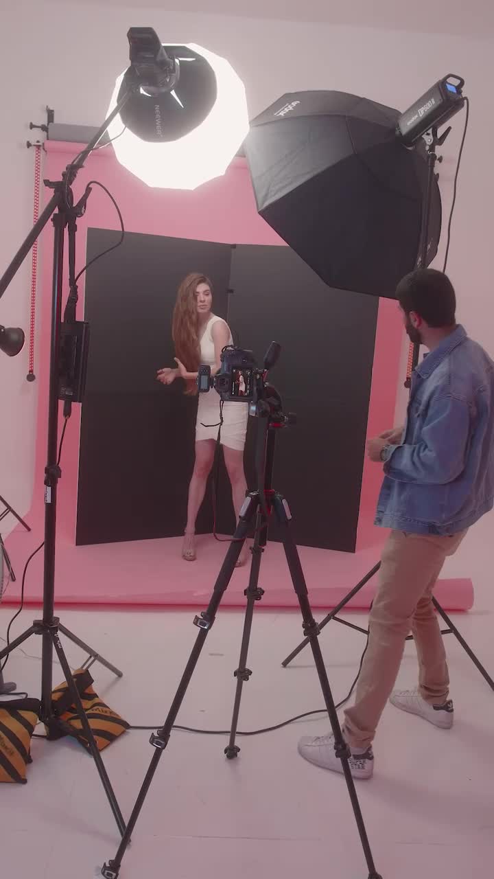 Stock Video Female Model Posing Captivatingly In A Photoshoot Live Wallpaper For PC