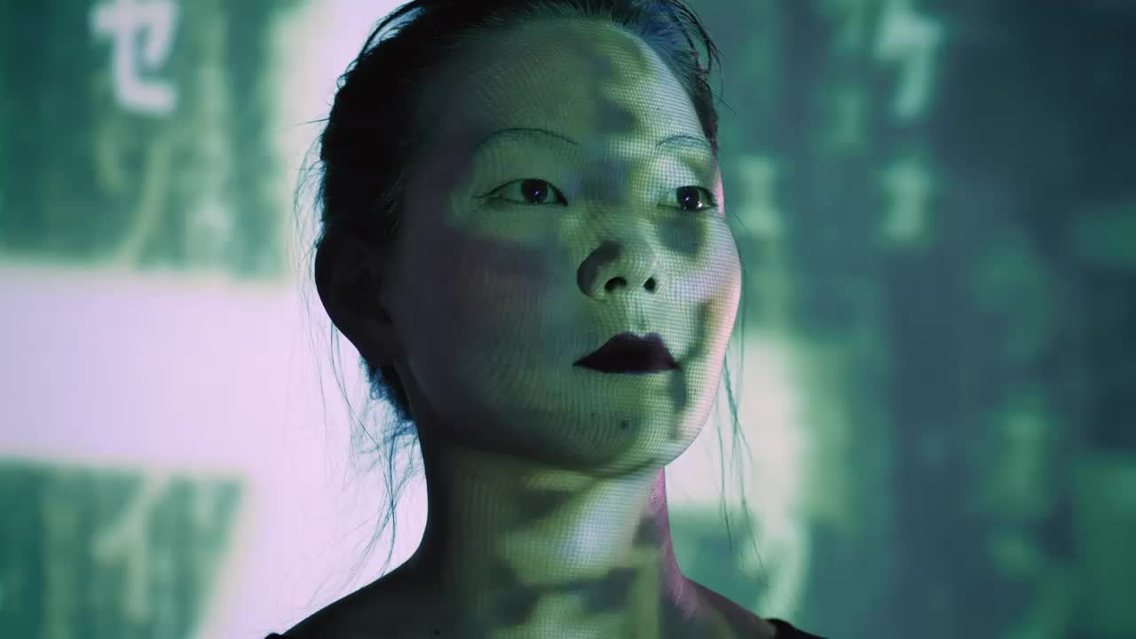 Stock Video Female Cyborg Starting Her System And Walking Live Wallpaper For PC