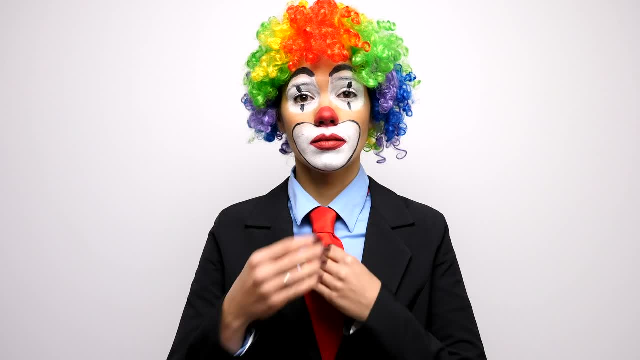 Stock Video Female Clown In Suit Portrait Live Wallpaper For PC