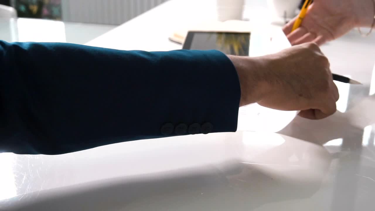 Stock Video Female Boss Writes Her Name On A Contract Live Wallpaper For PC