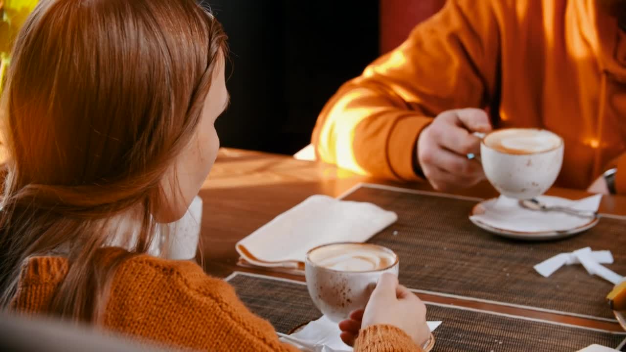 Stock Video Father Drinking Coffee With His Daughters Live Wallpaper For PC