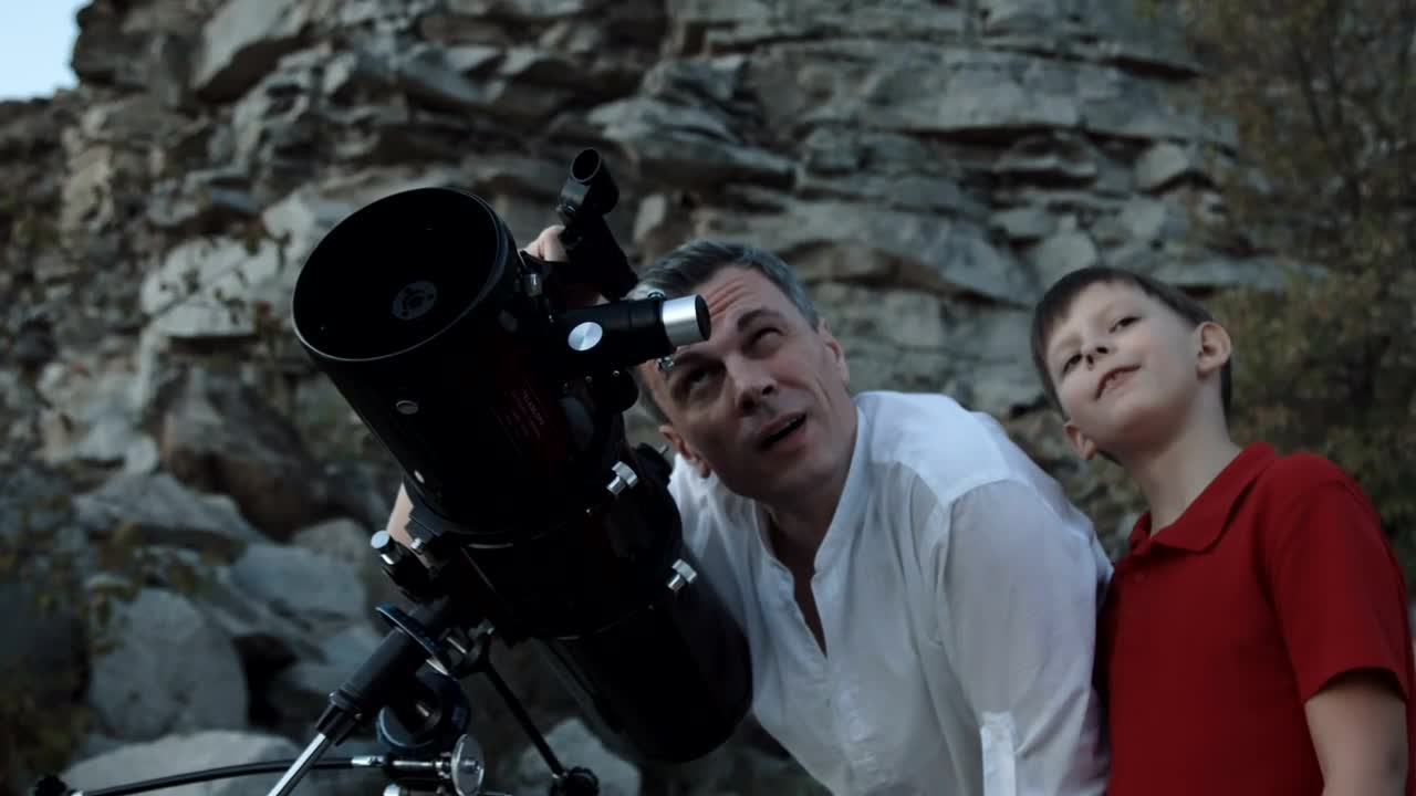 Stock Video Father And Son Using Telescope Live Wallpaper For PC