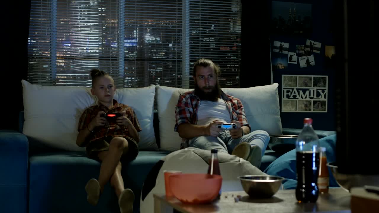 Stock Video Father And Son Playing Video Games Late At Night Live Wallpaper For PC