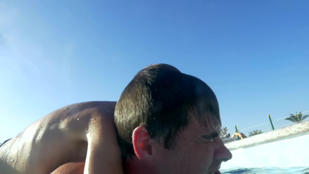 Stock Video Father And Son Diving In A Pool Live Wallpaper For PC