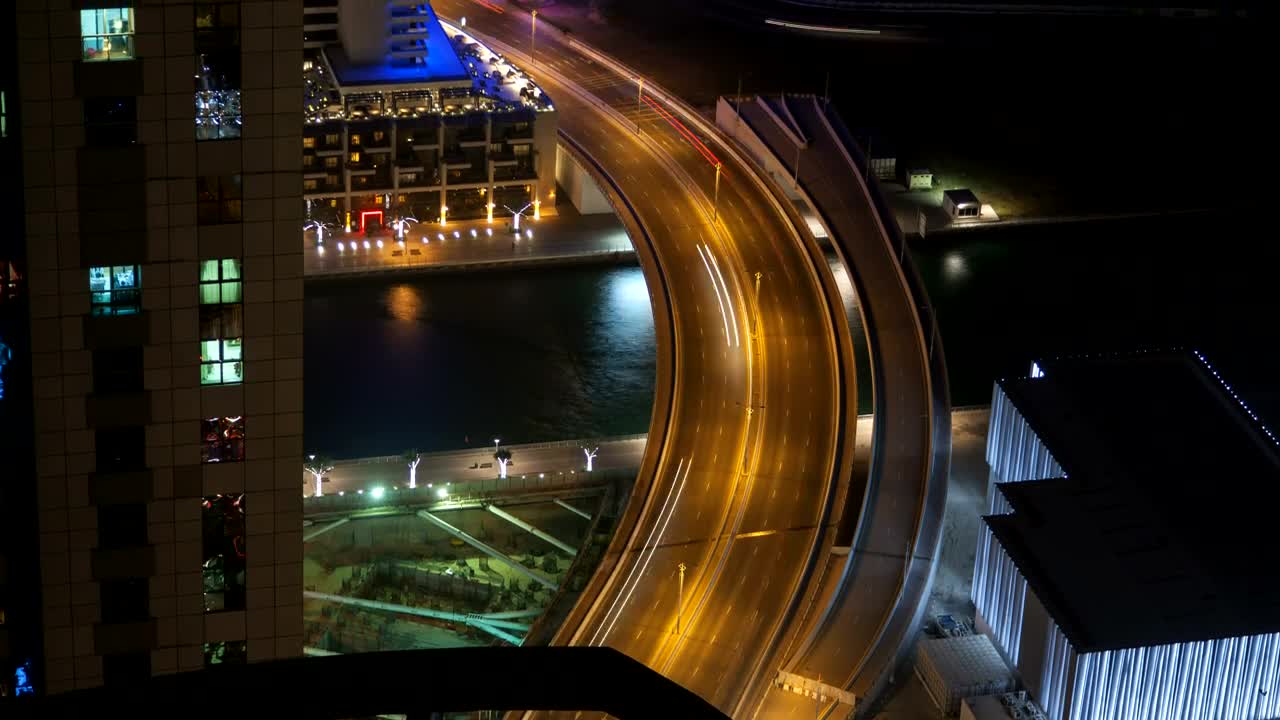 Stock Video Fast Traffic On The Highway Bridge On Dubai Live Wallpaper For PC