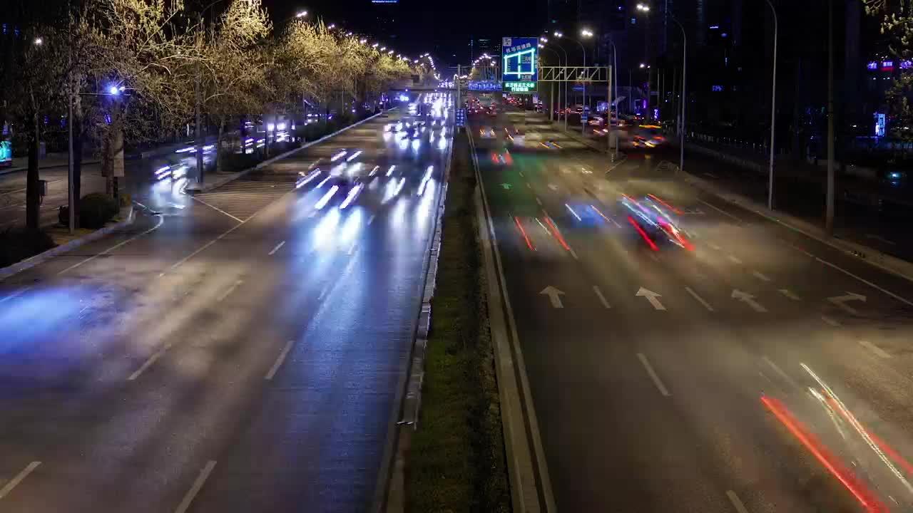 Stock Video Fast Traffic On A Beijing Road At Night Live Wallpaper For PC