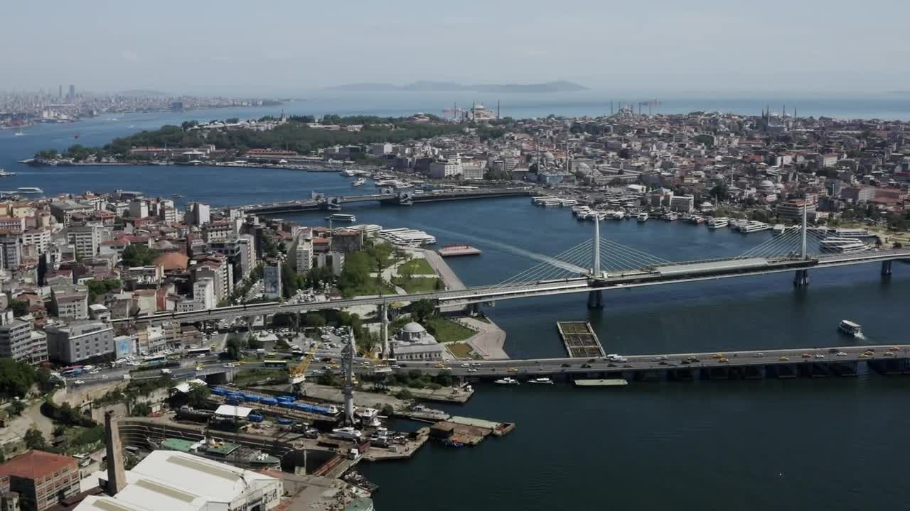 Stock Video Fast Moving Boat Below Three Bridges Live Wallpaper For PC