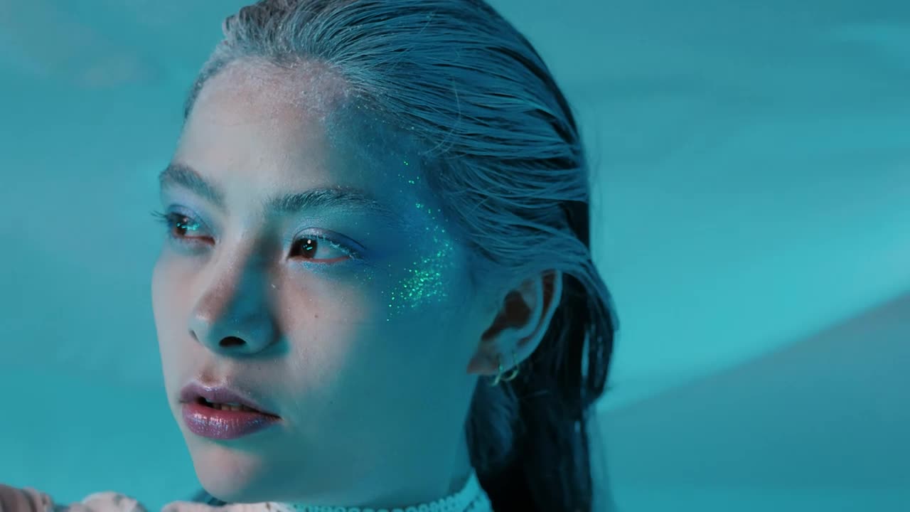 Stock Video Fashion Woman With Conceptual Winter Makeup Live Wallpaper For PC