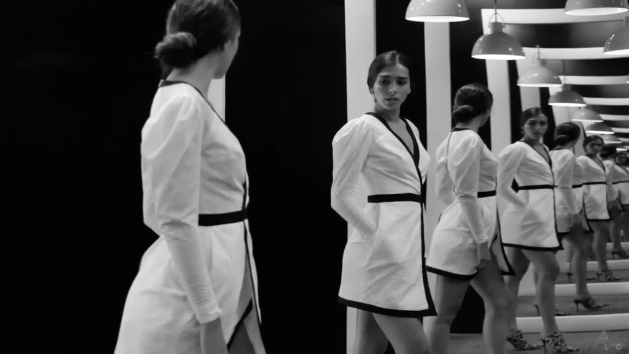 Stock Video Fashion Model In Front Of Multiple Mirrors Live Wallpaper For PC